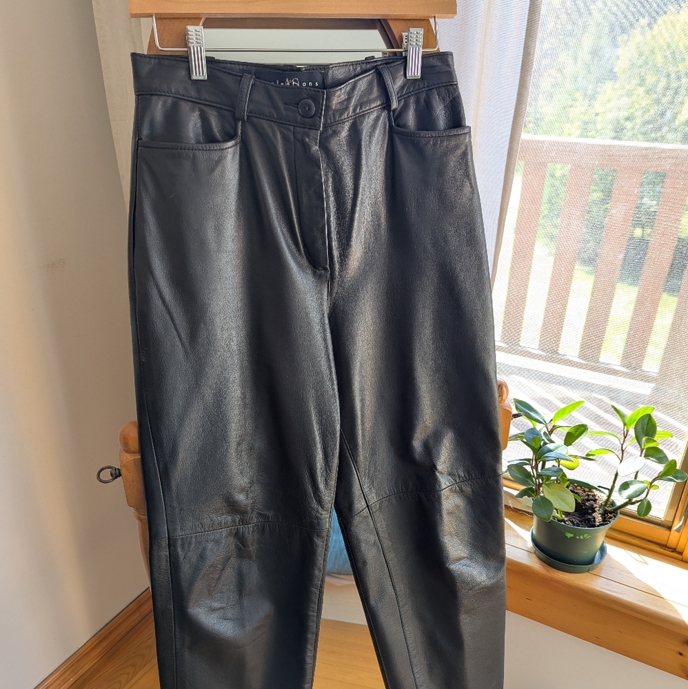🌞 Vintage - Black Leather Pants